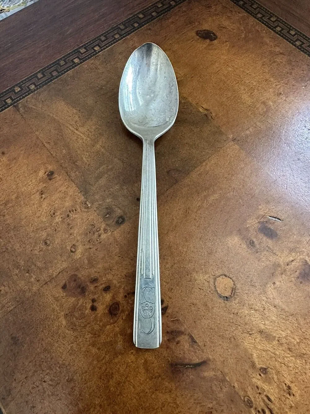 Rare Mid-Century Reed&Barton Stamped Silver Plate Sheraton Hotel Demitasse Spoon